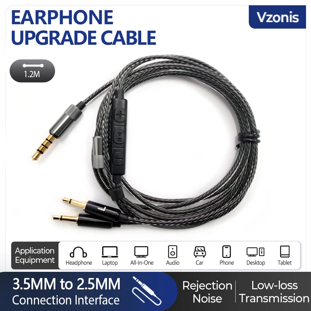 3.5MM to 2.5MM JackHeadphone Upgrade Cable Headset Audio Cable Earphone Replacement Cable for SENNHEISER HD447 HD437 HD202 HD212 3.5MM to 2.5MM JackHeadphone Upgrade Cable Headset Audio Cable Earphone Replacement Cable for SENNHEISER HD447 HD437 HD202 HD212
