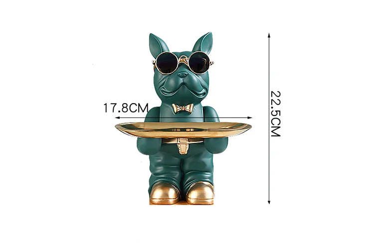 Animal Resin Sculpture dog Butler statue Home Decor French Bulldog with Double Metal tray Table Ornaments Decor Dog Figurine Art Animal Resin Sculpture dog Butler statue Home Decor French Bulldog with Double Metal tray Table Ornaments Decor Dog Figurine Art
