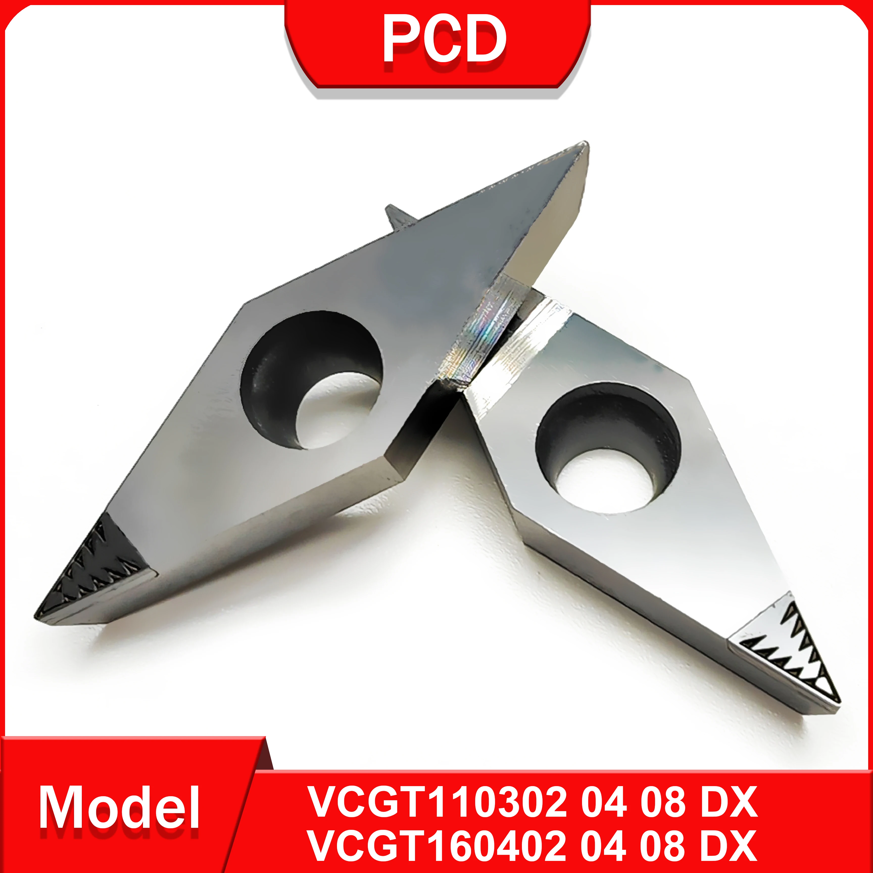 

PCD chip breaking tool VCGT1103 VCGT1604 DX is used for non-ferrous metals such as aluminum and copper with high finish VCGT