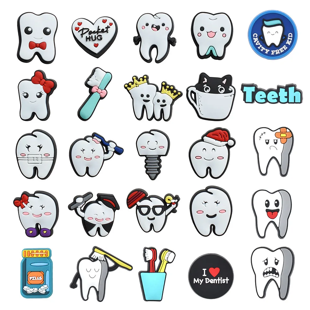 Hot Sales 1Pcs Teeth Health Shoe Charms Dentist Sandals Accessories Decorations Kids Clog Shoe Buckle Holiday Present
Hot Sales 1Pcs Teeth Health Shoe Charms Dentist Sandals Accessories Decorations Kids Clog Shoe Buckle Holiday Present