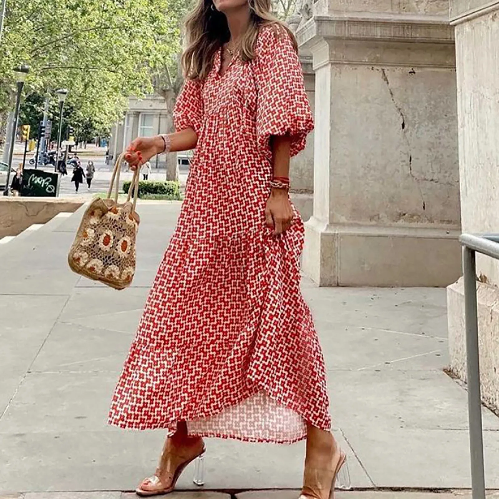 Geometric Polka Dot Printed Bubble Sleeved Dress Street Oversized Women'S Clothing Summer Holiday Short Sleeve Dresses
Geometric Polka Dot Printed Bubble Sleeved Dress Street Oversized Women'S Clothing Summer Holiday Short Sleeve Dresses