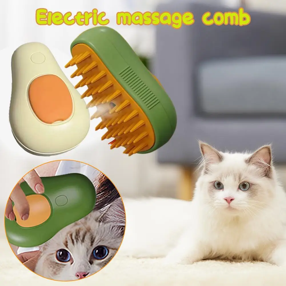 

Cat Steam Brush Electric Spray Water Spray Kitten Pet Comb Soft Silicone Depilation Cats Bath Hair Brush Grooming Pet Supplies