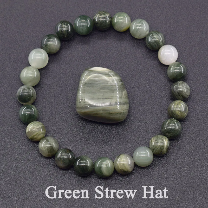 Natural Stone Bead Bracelets Green Strew Hat