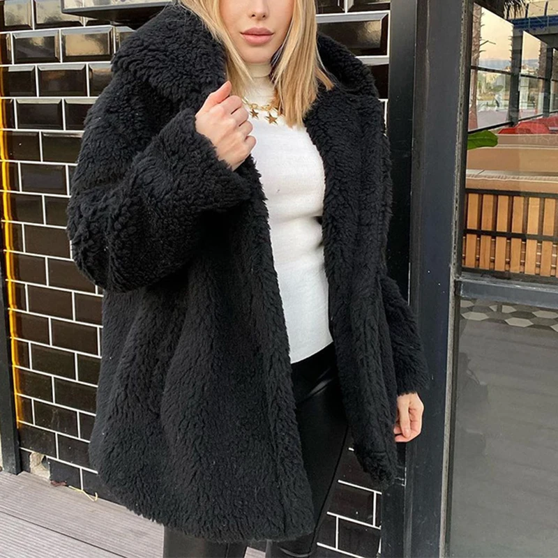 Women's Winter Warm Artificial Wool Fankhaki / Gray Long Sleeve Artificial Fur Coat Jacket Collar Lapel Outside Warm and Loose
Women's Winter Warm Artificial Wool Fankhaki / Gray Long Sleeve Artificial Fur Coat Jacket Collar Lapel Outside Warm and Loose