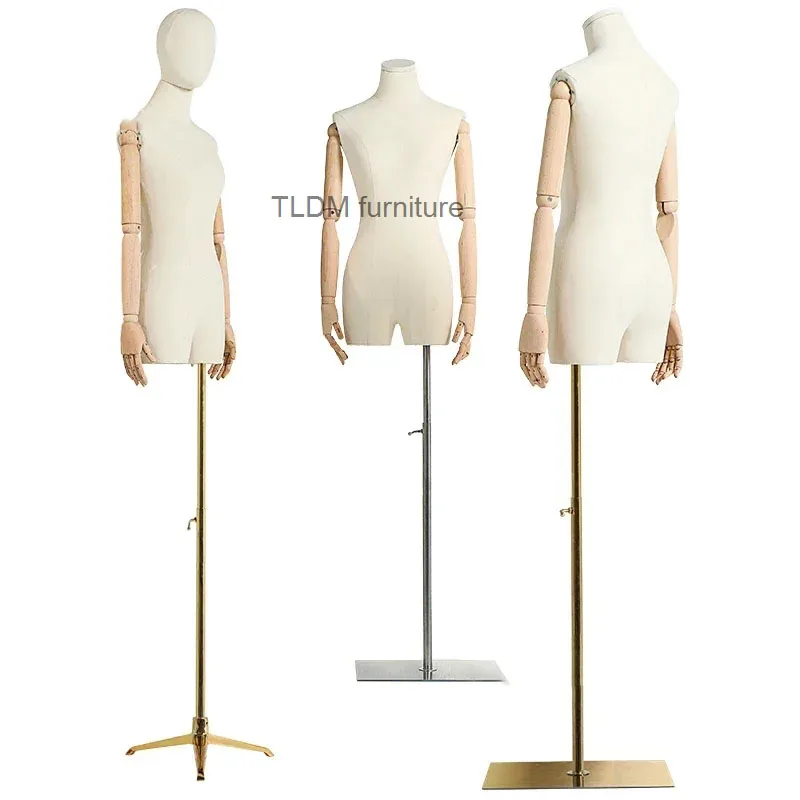 

Half-length Mannequin for Women's Clothing Store Korean Mannequins with Metal Base Window Display Stand Commercial Model Props M