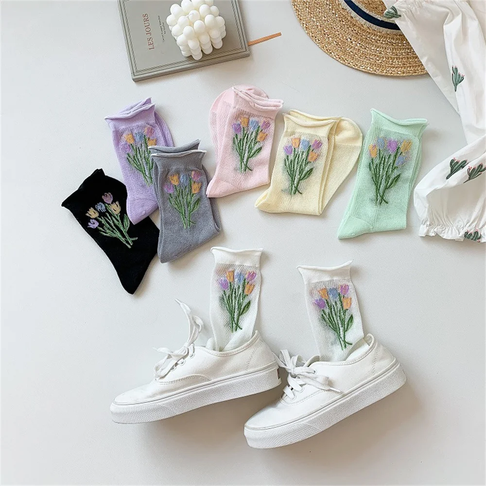 Korean tulip medium tube socks purple summer thin hollow mesh breathable Japanese girls' crimped socks
Korean tulip medium tube socks purple summer thin hollow mesh breathable Japanese girls' crimped socks