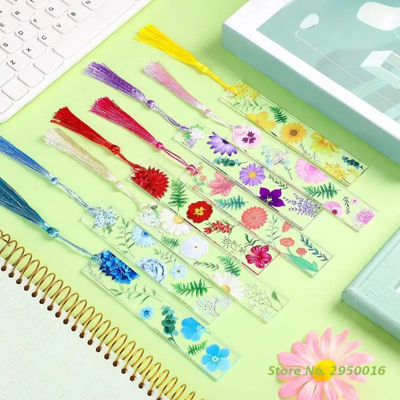 8pcs Colorful Flower Acrylic Bookmark Rectangle Clear Book Markers with Colorful Tassels Ornaments Crafts Decors for Reader
8pcs Colorful Flower Acrylic Bookmark Rectangle Clear Book Markers with Colorful Tassels Ornaments Crafts Decors for Reader