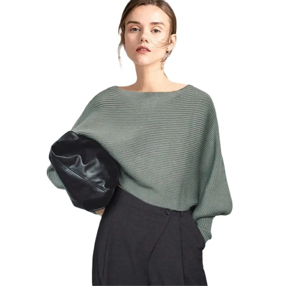 Fall Sweatershirt Women Slash Neck Knitted Winter Sweaters Tops Female Batwing Cashmere Casual Pullovers Jumper Pull Femme 2024
Fall Sweatershirt Women Slash Neck Knitted Winter Sweaters Tops Female Batwing Cashmere Casual Pullovers Jumper Pull Femme 2024