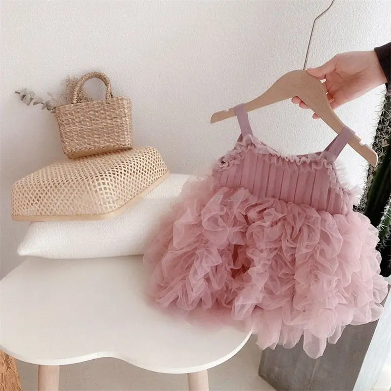 

Summer Pink Tutu Lace Floral Dress Lolita Child Baby Girls Casual Midi Dress Children Dresses For Teens Party Princess Sundress