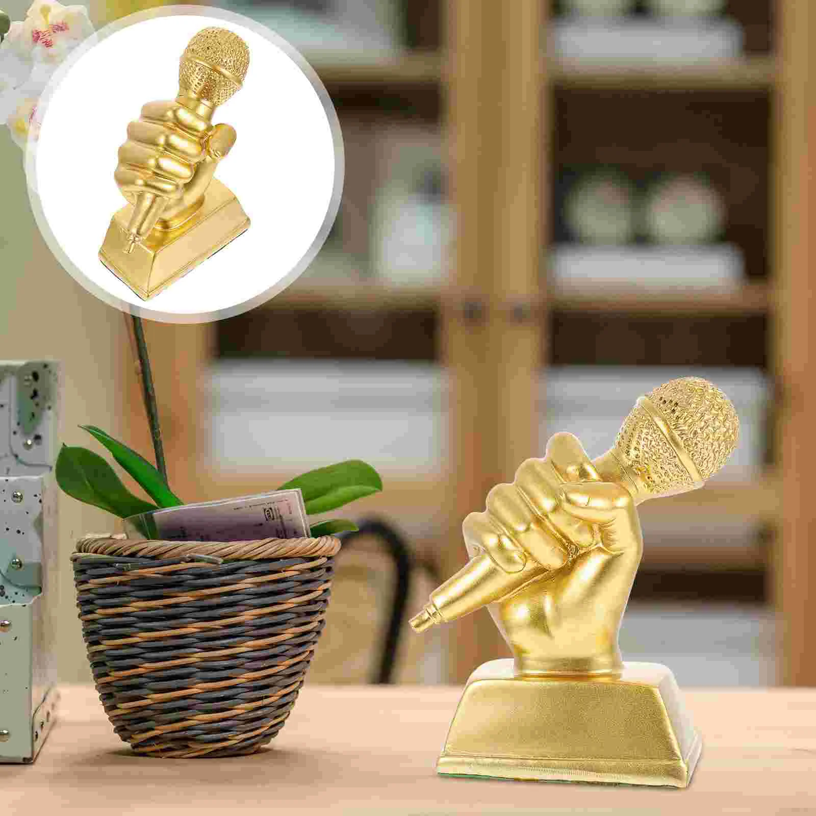 

Trophy Music Decors Award Singing Party Music Favors Awards Decor Trophies Gold Home Speech Accessory Children Karaoke Small