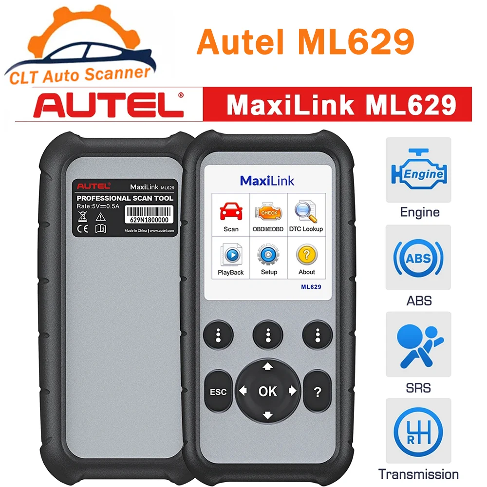 Newest Autel MaxiLink ML629 OBD2 Scanner Full OBDII Diagnosis Tool With ABS SRS Engine Transmission Airbag 4 System Code Reader
Newest Autel MaxiLink ML629 OBD2 Scanner Full OBDII Diagnosis Tool With ABS SRS Engine Transmission Airbag 4 System Code Reader