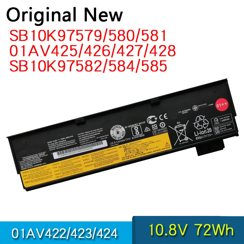 Original Battery SB10K97579 SB10K97580 SB10K97581 SB10K97582 SB10K97584 SB10K97585 SB10K97597 For Lenovo ThinkPad T470 T480 T570
Original Battery SB10K97579 SB10K97580 SB10K97581 SB10K97582 SB10K97584 SB10K97585 SB10K97597 For Lenovo ThinkPad T470 T480 T570