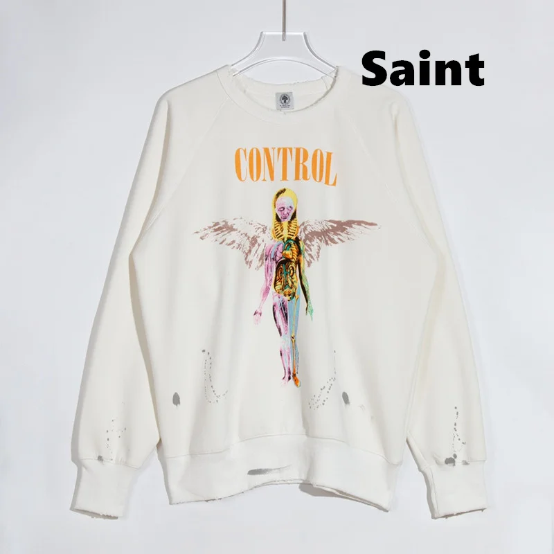 SAINT 2024 New Round Neck Loose Fitting Avatar printing White hoodie Long sleeved hoodie Casual High Quality Skull print
SAINT 2024 New Round Neck Loose Fitting Avatar printing White hoodie Long sleeved hoodie Casual High Quality Skull print
