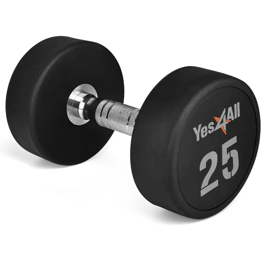 

Urethane Dumbbells with Anti-Slip Knurled Handle 5-50LBS for Muscle Building - Sold Individually