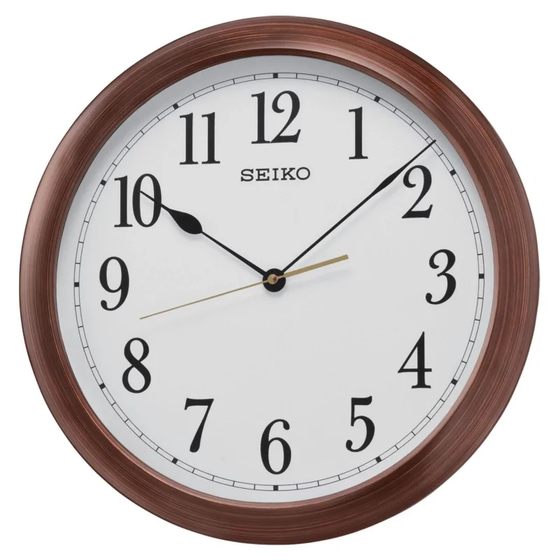 

16" Brown Arabic Numeral Wall Clock, Analog, Quartz, QXA598BLH