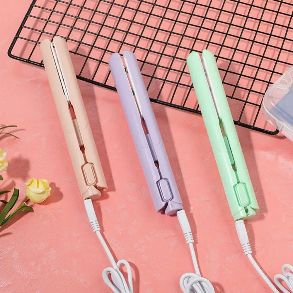 

Mini USB Hair Bangs Curler Straightener Curling Ceramic Roller Curls Wand Waver Hairstyling Tool Home Dual Use