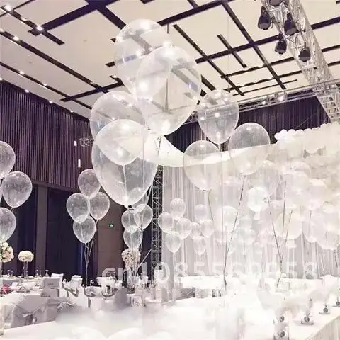 

100pcs/lot Romantic Wedding Birthday Party Decoration Inflatable Air Globo 12Inch Clear Latex Balloons Transparent Balloon Chain