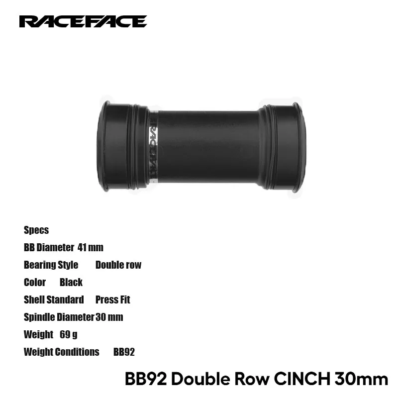 

RACEFACE BB92 Double Row CINCH 30mm bottom brackets 41 mm BB Diameter MTB & Road bicycle acesssories cycling