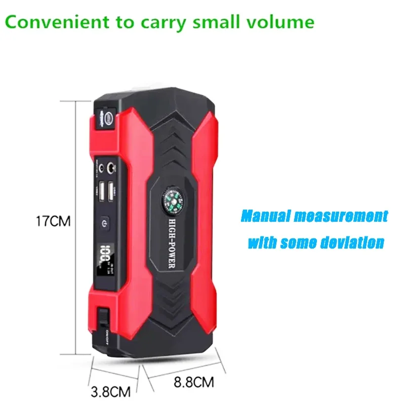 

New 600A Car Battery Jump Starter Power Bank Portable Auto Charger Start Device 30Ah For 12V Diesel Car Emerg Starting Booster