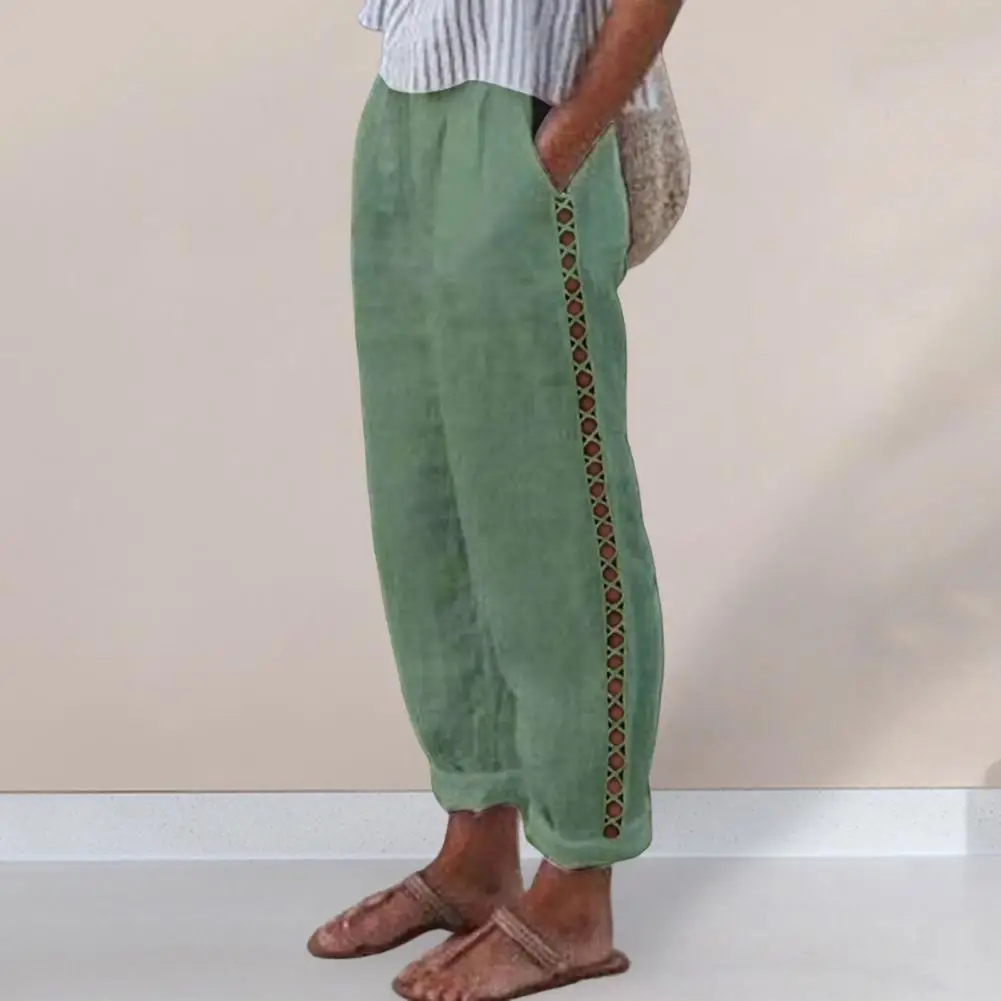 Cotton Linen Elegant Vintage Floral Print Women Pants Elastic Waist Pockets Casual Streetwear Work Wear Loose Trousers
Cotton Linen Elegant Vintage Floral Print Women Pants Elastic Waist Pockets Casual Streetwear Work Wear Loose Trousers