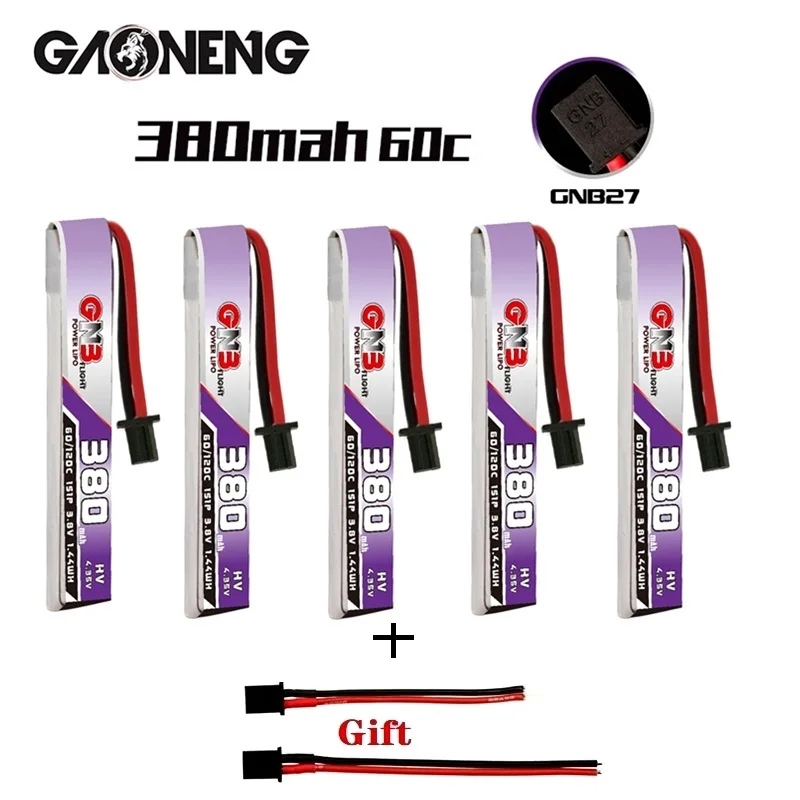 5 шт./комплект, GNB HV Lipo батарея 60C/120C 1S 3,8 V 380mAh GNB27 разъем для US65 Happymodel Mobula7 Snapper BetaFPV 65S Drone
5 шт./комплект, GNB HV Lipo батарея 60C/120C 1S 3,8 V 380mAh GNB27 разъем для US65 Happymodel Mobula7 Snapper BetaFPV 65S Drone