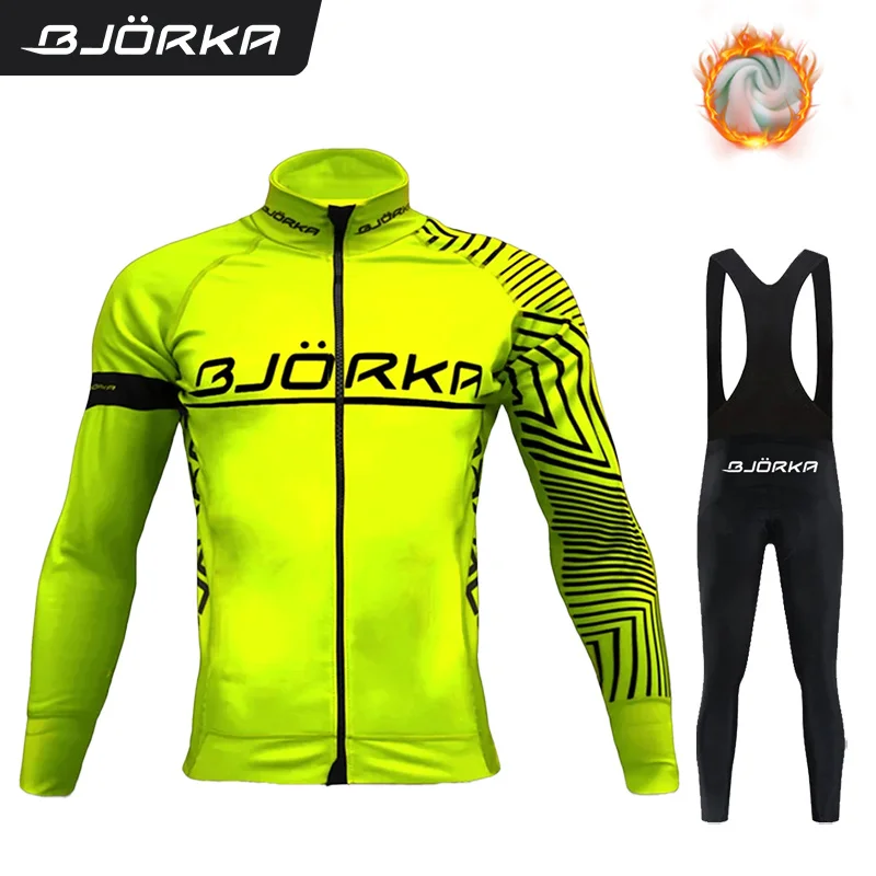 

BJORKA Cycling Sport Wear Men's Long Sleeve Jackets Winter Bicycle Clothing Thermal Fleece Road Bike MTB Warm Jerseys Jaqueta