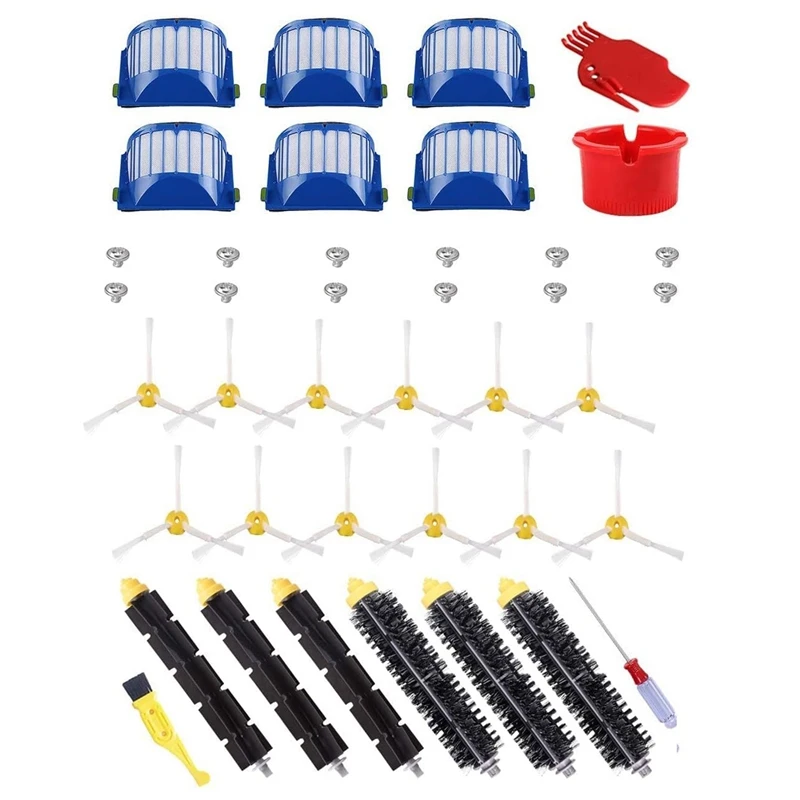 For Irobot Roomba 675 645 655 671 677 Filter Side Brush Bristle And Flexible Beater Brush Replacement Accessories Kit
For Irobot Roomba 675 645 655 671 677 Filter Side Brush Bristle And Flexible Beater Brush Replacement Accessories Kit