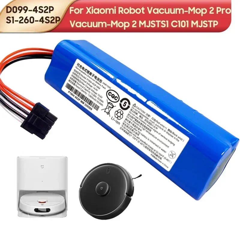 NEW Replacement D099-4S2P Battery For Xiaomi Mi Robot Vacuum-Mop 2 Pro Vacuum-Mop 2 MJSTS1 C101 MJSTP 12800mAh
NEW Replacement D099-4S2P Battery For Xiaomi Mi Robot Vacuum-Mop 2 Pro Vacuum-Mop 2 MJSTS1 C101 MJSTP 12800mAh