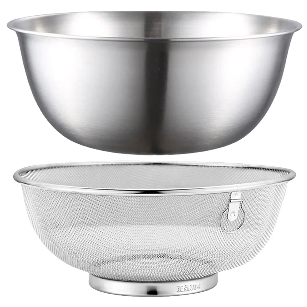 Stainless Steel Colander Bowl Set Kitchen Strainer Washer Drainer Basket Basin Vegetable Fruits Pasta Salad Mixing Food
Stainless Steel Colander Bowl Set Kitchen Strainer Washer Drainer Basket Basin Vegetable Fruits Pasta Salad Mixing Food