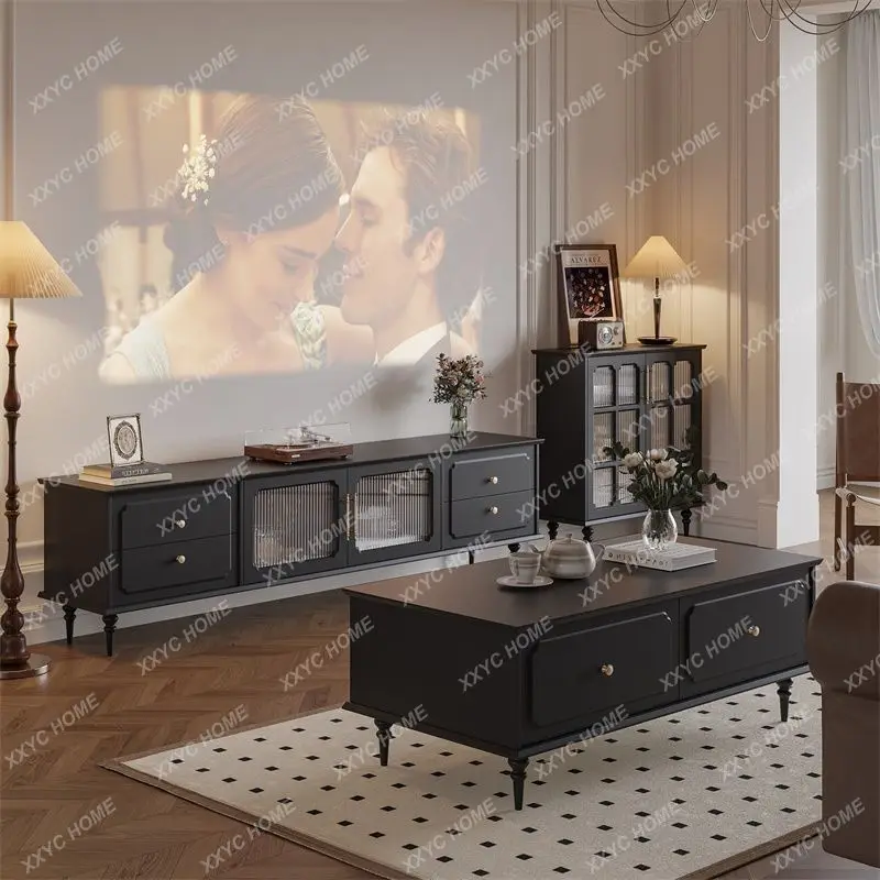 American Retro TV Cabinet and Tea Table Combination Living Room Home Simple Modern
American Retro TV Cabinet and Tea Table Combination Living Room Home Simple Modern