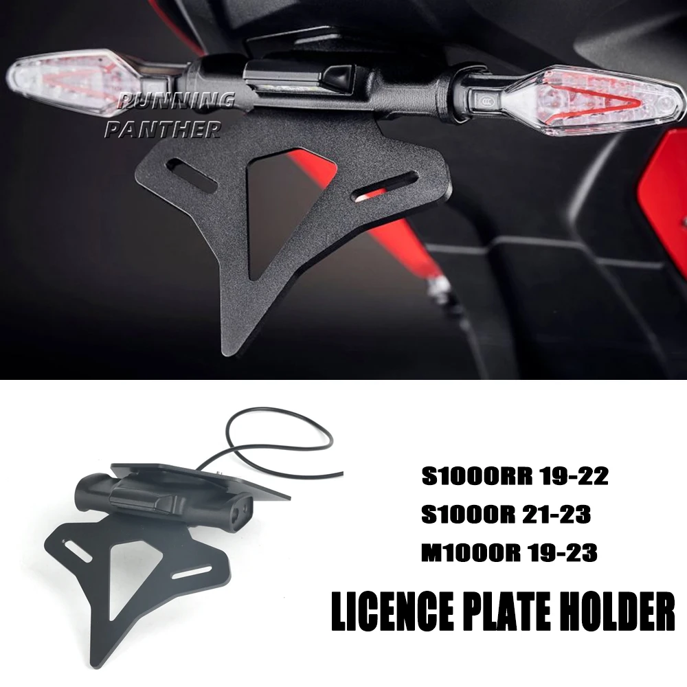 

Motorcycle License Plate Holder Number Holder With LED Light For BMW M1000R 2019 2020 2021 2022 2023 S1000RR 19-22 S1000R 21-23