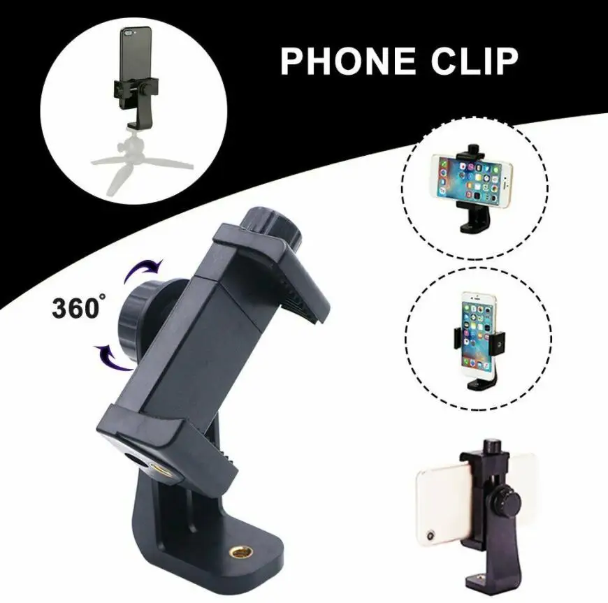 

360° Rotation Adjustable Universal 4-6.8 inches Smartphone Tripod Adapter Stand Holder Mount With 1/4" Screw Thread