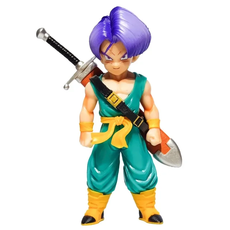 

Dragon Ball Childhood Trunks Action Figures Double Headed Statue Yellow Purple Hair Boxed Anime Model Desktop Decoration Toys