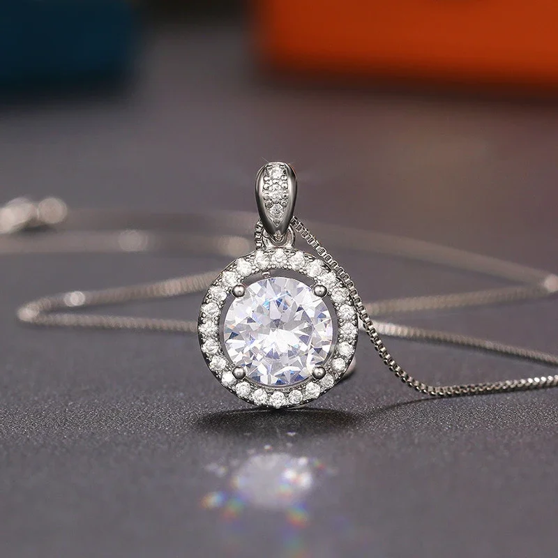 Classic Round Pendant Necklace Sparkling Zirconia Accessories for Wedding Engagement Party Charming Lady‘s Jewelry Hot 2 Mallzona Sb65e3f16523c41f0825d817c5090bc1fV Classic Round Pendant Necklace Sparkling Zirconia Accessories for Wedding Engagement Party Charming Lady‘s Jewelry Hot Mallzona