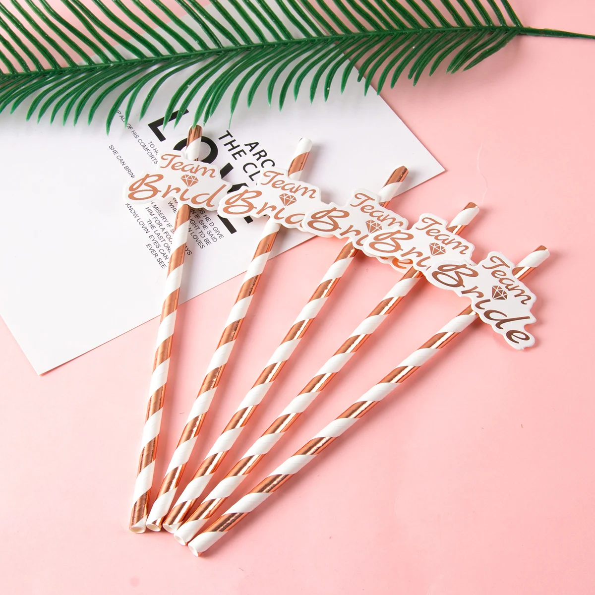 10pcs Team Bride Disposable Paper Straws Rose Gold Team Bride To Be Party Decor Bride Shower Bachelorette Party Drinking Straw
10pcs Team Bride Disposable Paper Straws Rose Gold Team Bride To Be Party Decor Bride Shower Bachelorette Party Drinking Straw