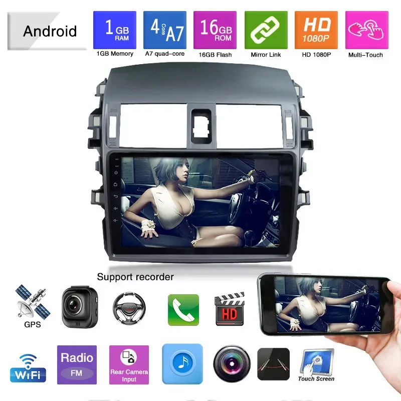 Car Radio Player Android 10 For Toyota Corolla E140 E150 2006 2007-2013 Multimedia Video CarPlay 2din with 4G GPS Navigation
Car Radio Player Android 10 For Toyota Corolla E140 E150 2006 2007-2013 Multimedia Video CarPlay 2din with 4G GPS Navigation