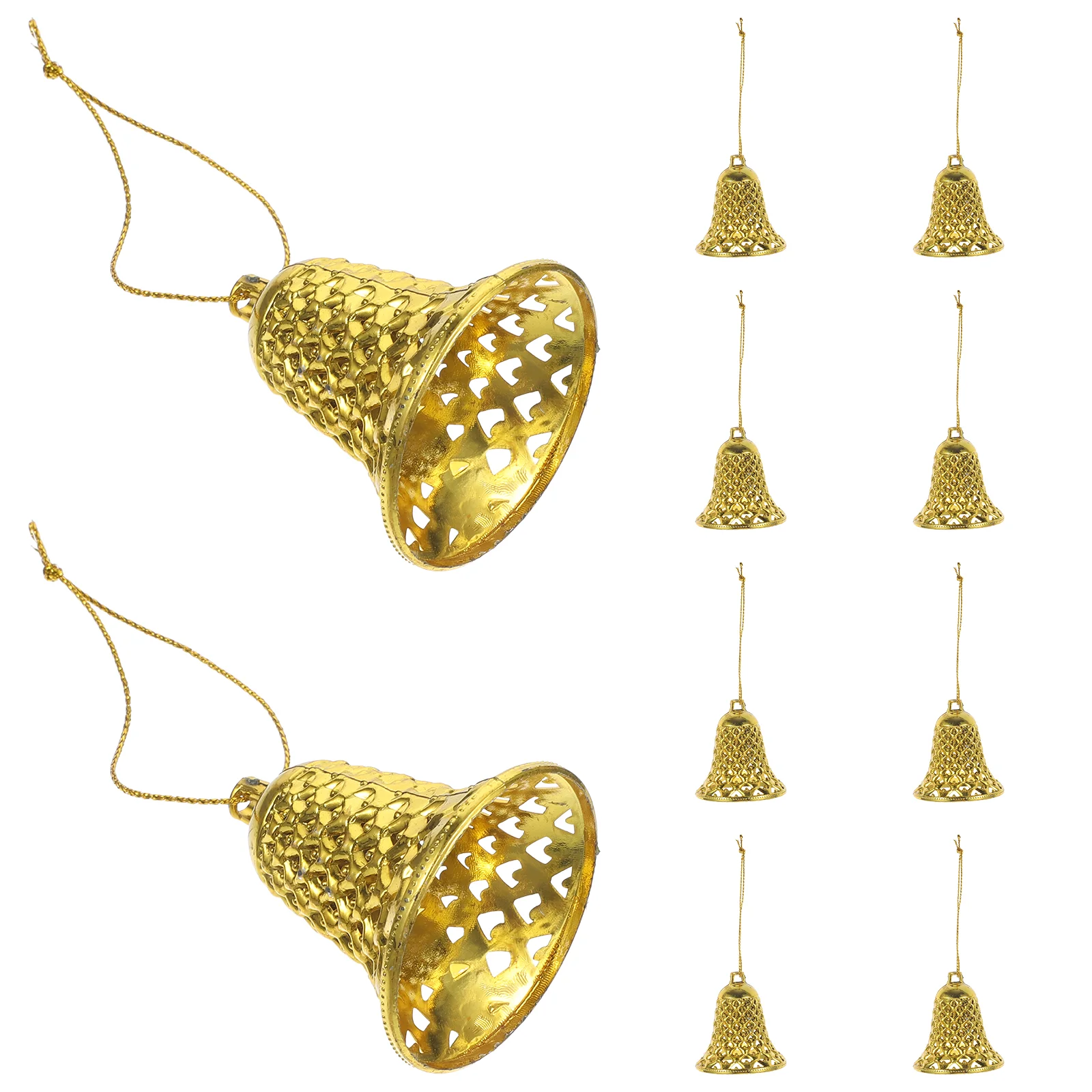 

12 Pcs Christmas Bell Tree Decoration Pendant Hanging Xmas Bells Ring Doorbell Chime Ornament Decorate Decorative Props