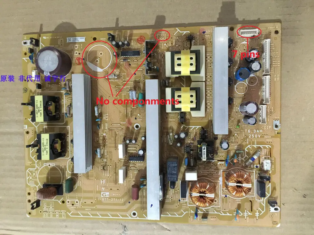 For Sony KDL-40XBR6 KDL-40XBR7 Power Supply Unit G6 Board 1-877-271-12 A-1552-097-B
For Sony KDL-40XBR6 KDL-40XBR7 Power Supply Unit G6 Board 1-877-271-12 A-1552-097-B