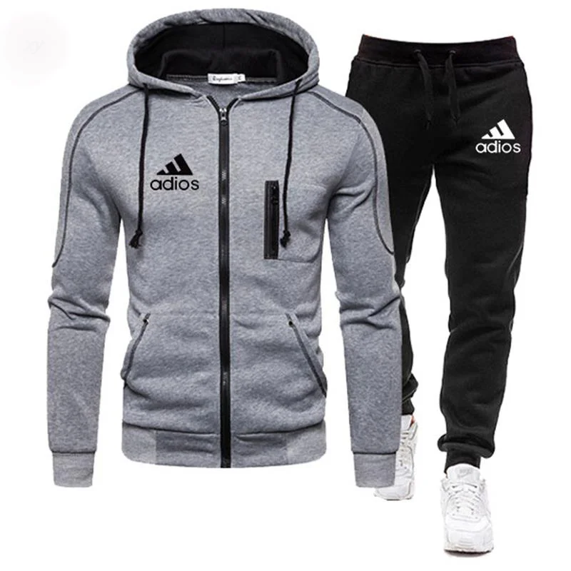 

2023 Tracksuit Men Clothing Two Pieces Set Jacket+Pant chandal hombre marca Track Suit Sportswear Hooded Sweatshirts Male Sets
