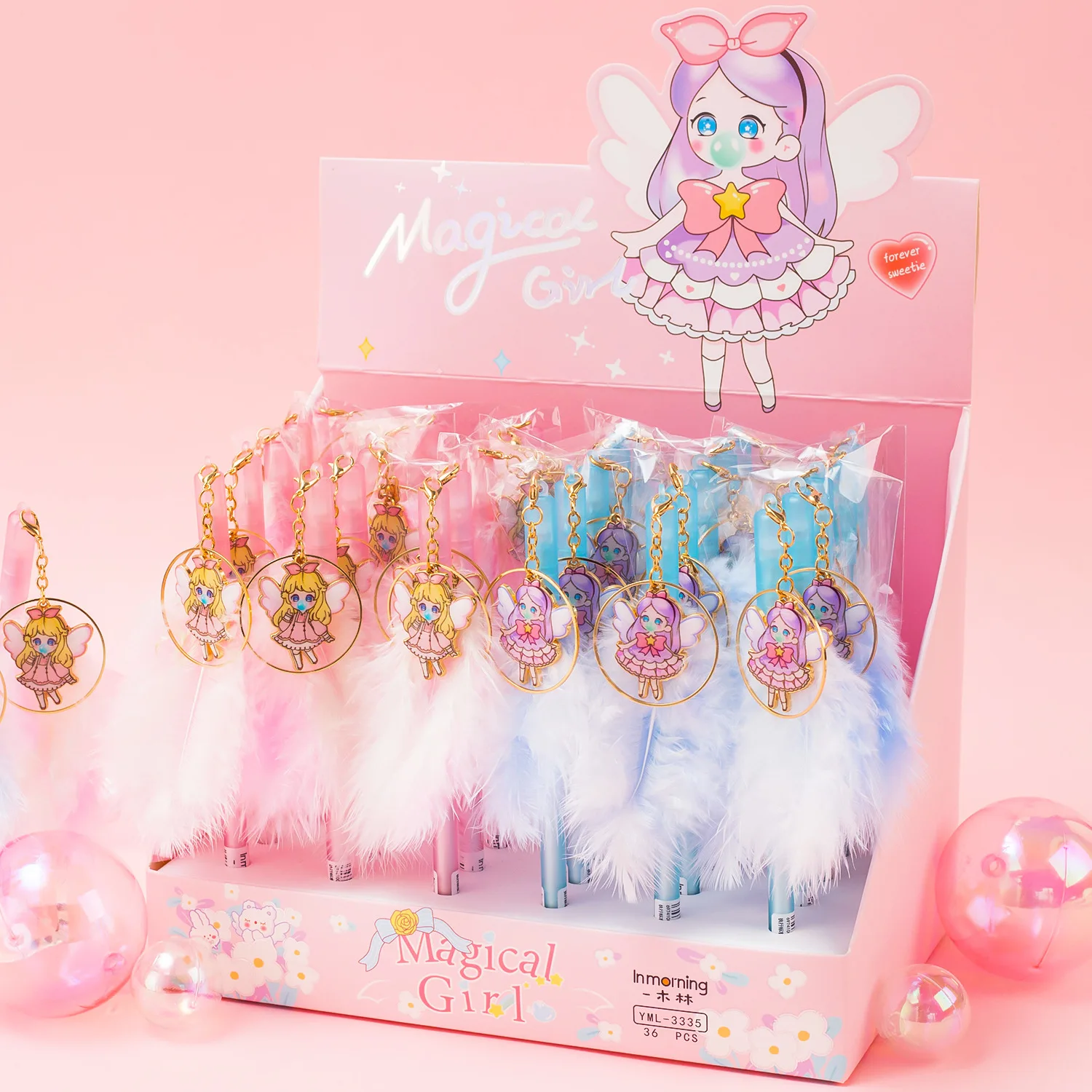 36 pcs/lot Kawaii Girl Feather Pendant Gel Pen For Writing Cute 0.5mm Black Ink Pen Stationery Office School Supplies
36 pcs/lot Kawaii Girl Feather Pendant Gel Pen For Writing Cute 0.5mm Black Ink Pen Stationery Office School Supplies