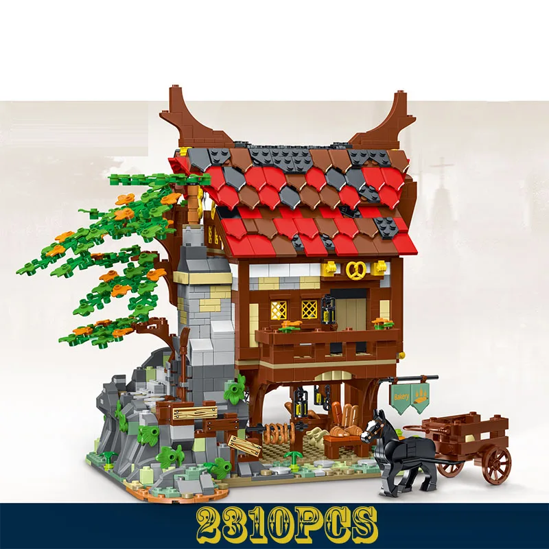 New Medieval Town Golden Lion Castle Tree House Fishing Tackle Shop Bakery Street View Modular House Model Building Blocks Gift
New Medieval Town Golden Lion Castle Tree House Fishing Tackle Shop Bakery Street View Modular House Model Building Blocks Gift