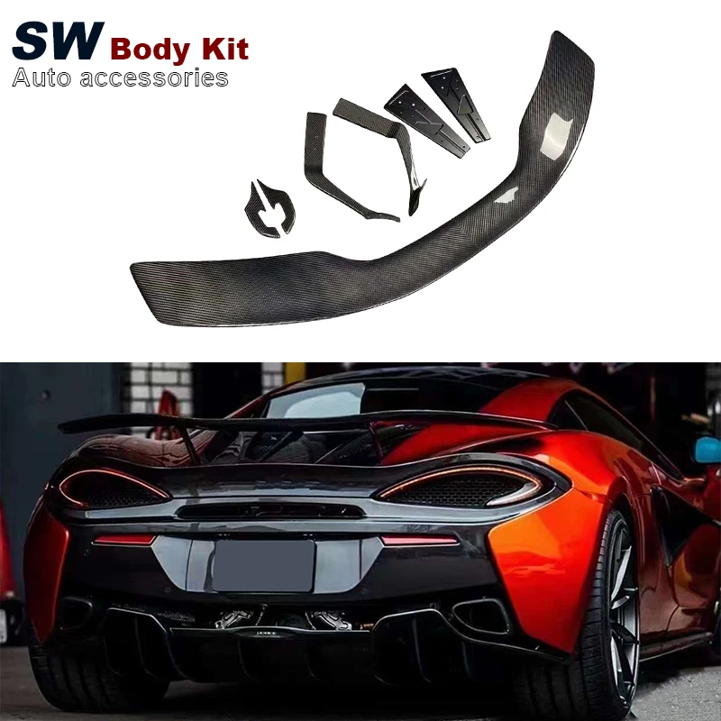 

Carbon Fiber N Style Rear Spoiler For McLaren 540C 570S 570GT Upgrade Rear Trunk Spoiler Lip Guide Wing Lip Rear Wing