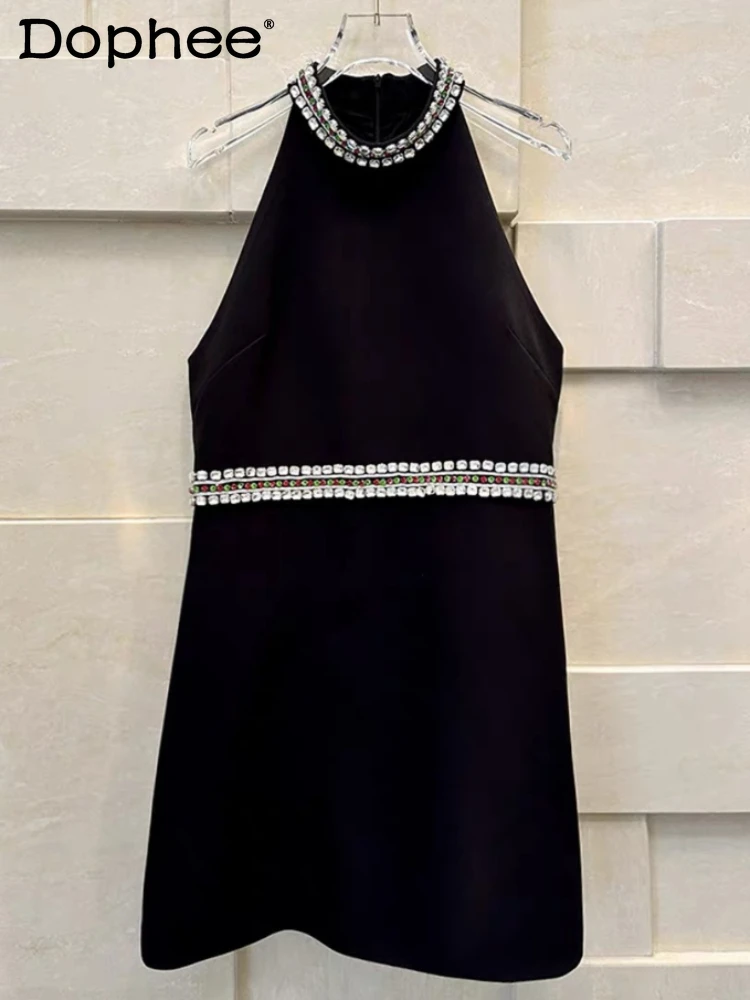 Heavy Industry Beads Diamond Sleeveless Socialite Elegant A- Line Dress Female 2024 Summer High Sense Black Halter Dress Women
Heavy Industry Beads Diamond Sleeveless Socialite Elegant A- Line Dress Female 2024 Summer High Sense Black Halter Dress Women