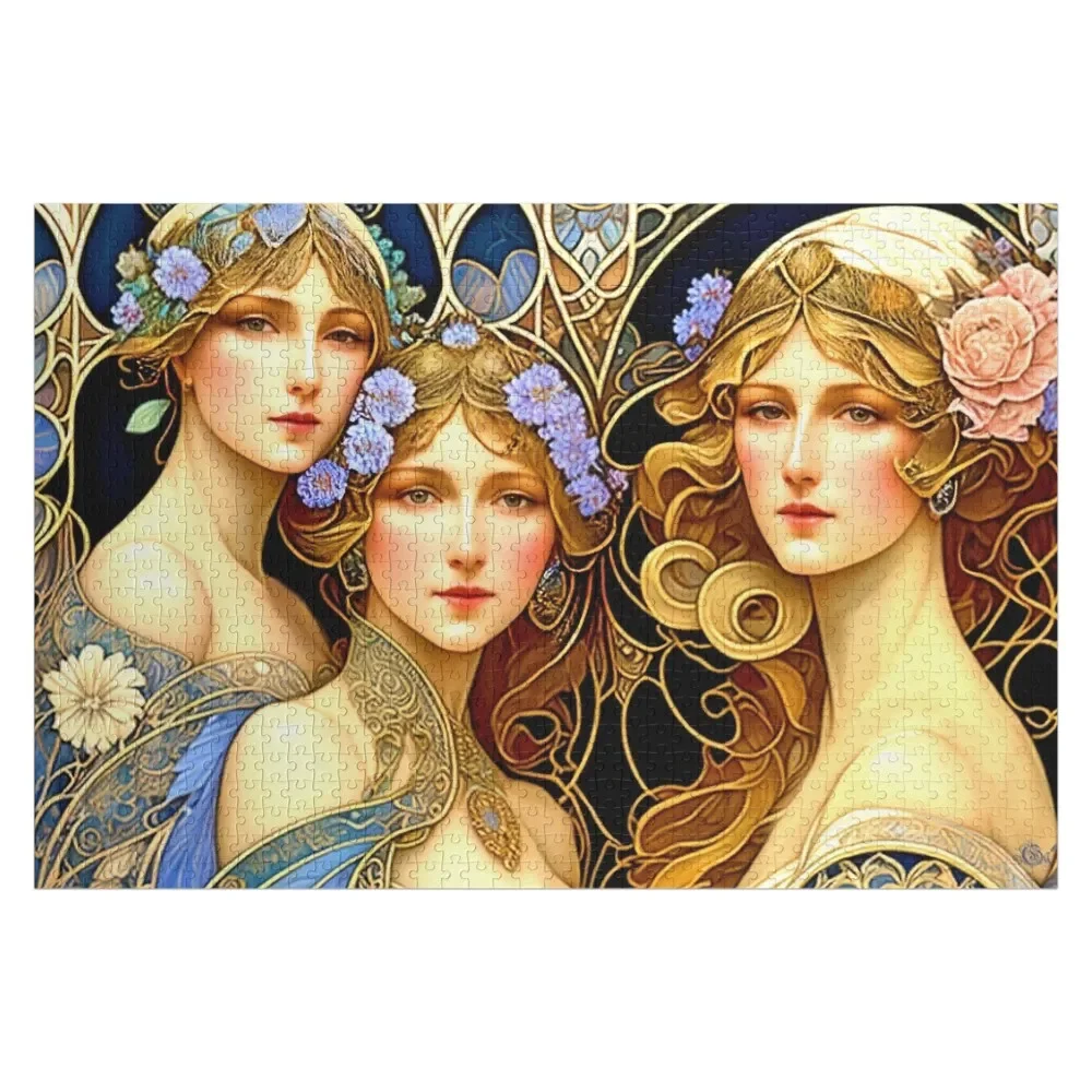 

Art Deco Girlfriends - late summer chill Jigsaw Puzzle Custom Child Custom Wooden Name Wooden Jigsaws For Adults Puzzle