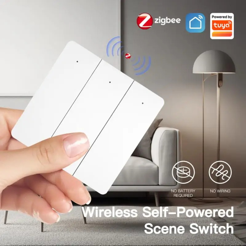 Смарт-переключатель Tuya ZigBee для автоматизации дома, не требует батареек, работает с приложением
Смарт-переключатель Tuya ZigBee для автоматизации дома, не требует батареек, работает с приложением