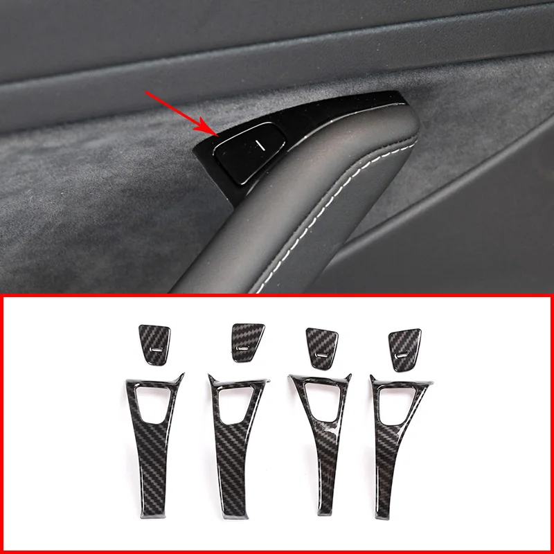 Car Accessorie Interior Door Unlock Buttons Decoration Cover Protective ABS Carbon Fiber For Tesla Model 3 2018-2019 Black 8 Pcs
Car Accessorie Interior Door Unlock Buttons Decoration Cover Protective ABS Carbon Fiber For Tesla Model 3 2018-2019 Black 8 Pcs