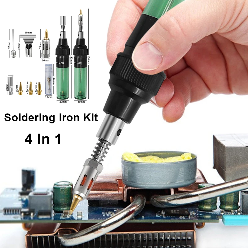 4 IN 1 Gas Welding Iron Gas Spray Gun Portable Wireless Heating Tool Electric Flap Pen Welding Torch Mainboard Welding Tools
4 IN 1 Gas Welding Iron Gas Spray Gun Portable Wireless Heating Tool Electric Flap Pen Welding Torch Mainboard Welding Tools