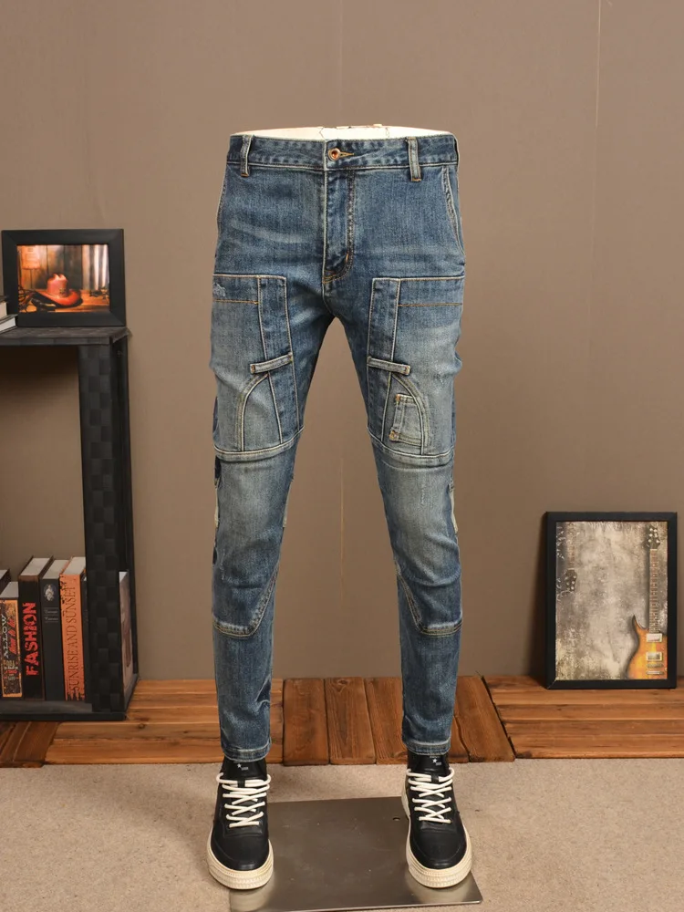Street Stitching Jeans Men's Punk & Rock Stretch Slim Fit Skinny Retro Washed Casual High Street Motorcycle Men's Pants
Street Stitching Jeans Men's Punk & Rock Stretch Slim Fit Skinny Retro Washed Casual High Street Motorcycle Men's Pants