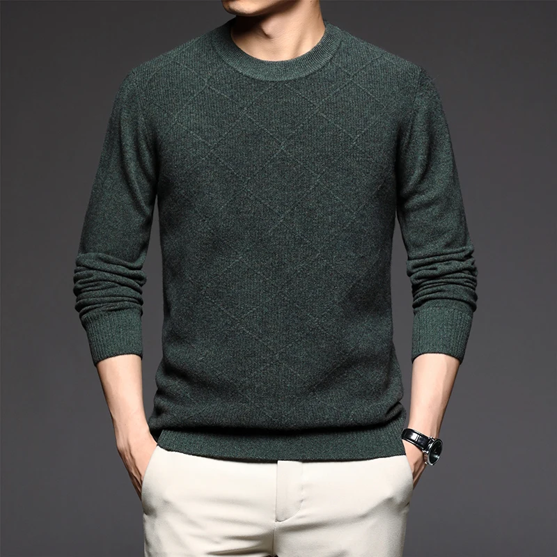 Brand Sweater Men's 100% Wool Autumn Half Turtleneck Solid Color Rhombus Casual All-Matching Warm Knitted Pullover
Brand Sweater Men's 100% Wool Autumn Half Turtleneck Solid Color Rhombus Casual All-Matching Warm Knitted Pullover