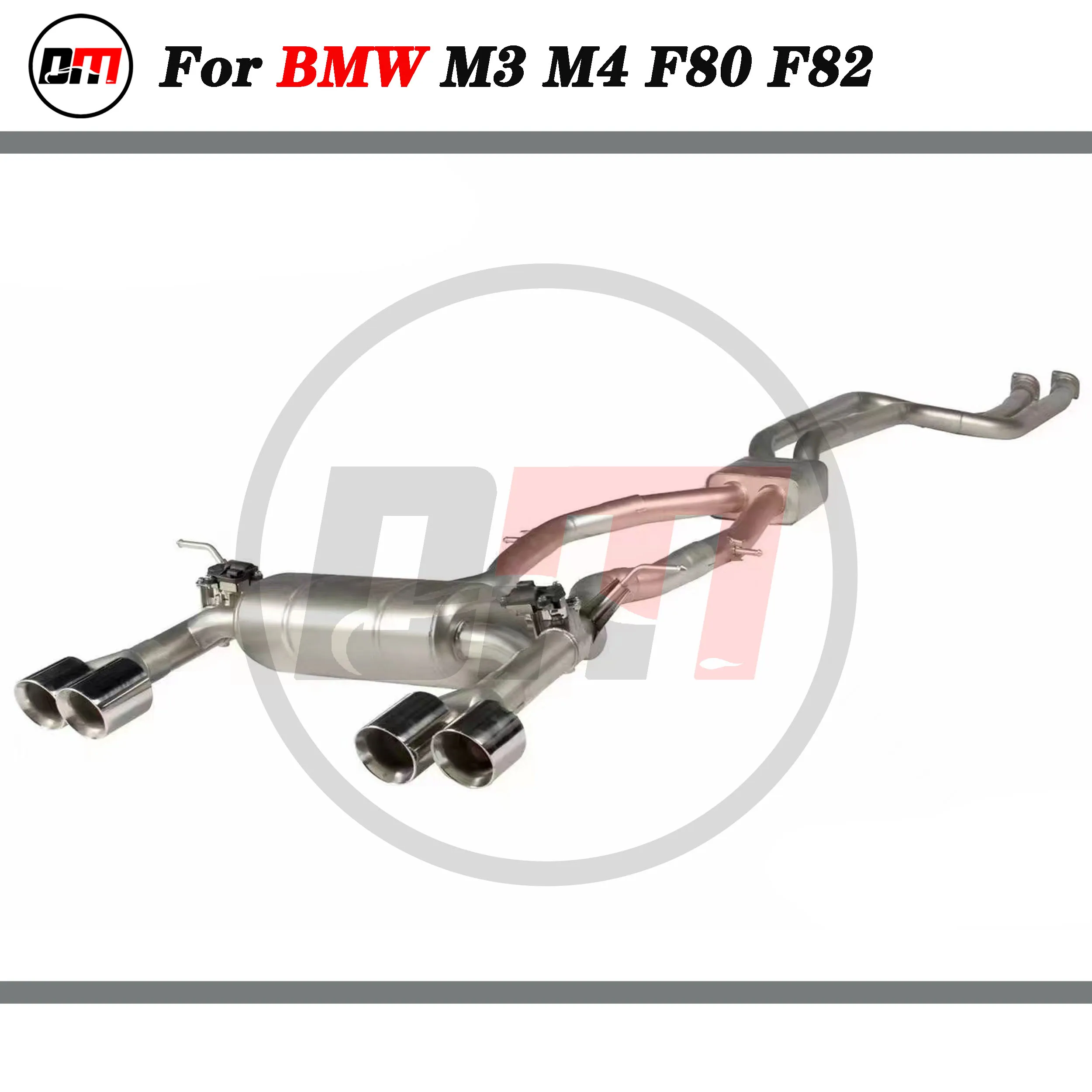 

DM exhaust stainless steel catback exhaust system for bmw m3 m4 f80 f82 catback pipe tips with valve muffler performance
